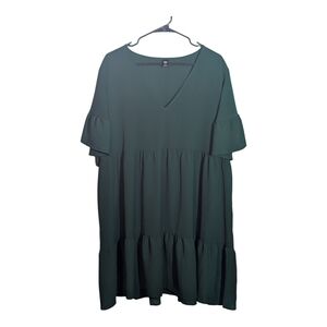 Elegant Green Ruffle Dress